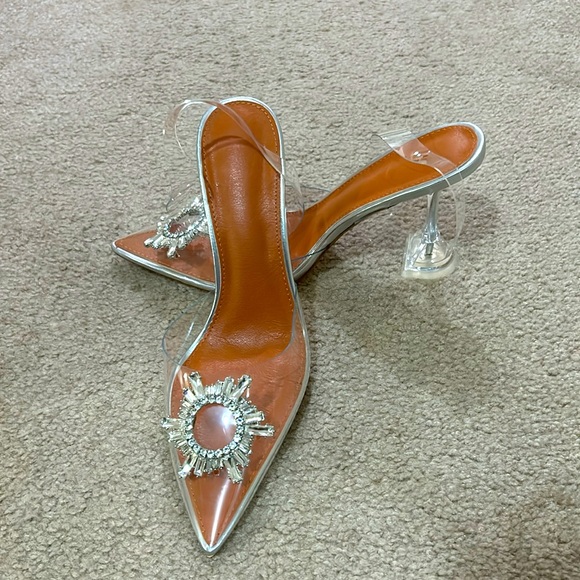 Glass Evening Sandals 9M - Picture 2 of 6